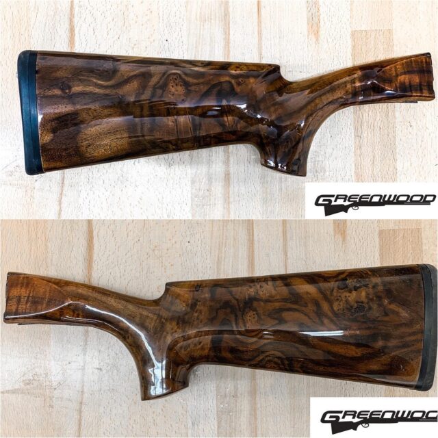 We are going to sell this beautiful pattern stock that fits a Krieghoff Parcour. Very nice piece of wood, especially for a pattern. Contact us for more information!