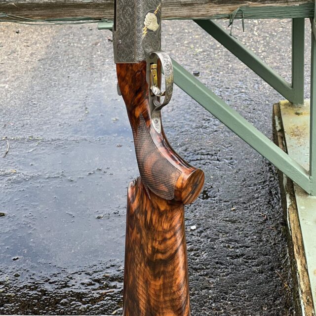 Mike Wilgus is definitely known for the fist bump and the lightning bolt. We incorporated this into his custom stock and forend on his Krieghoff Parcour.

You want something custom just for you?  DM us and we can get you fit and setup.

•
#customstock #proshooter #professional #nsca #sportingclays #claytargetshooting #woodworking #getfit